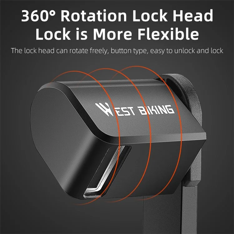 WEST BIKING 80cm Portable 6-section Folding Anti-theft Lock for Bike / Motorcycle - Orange