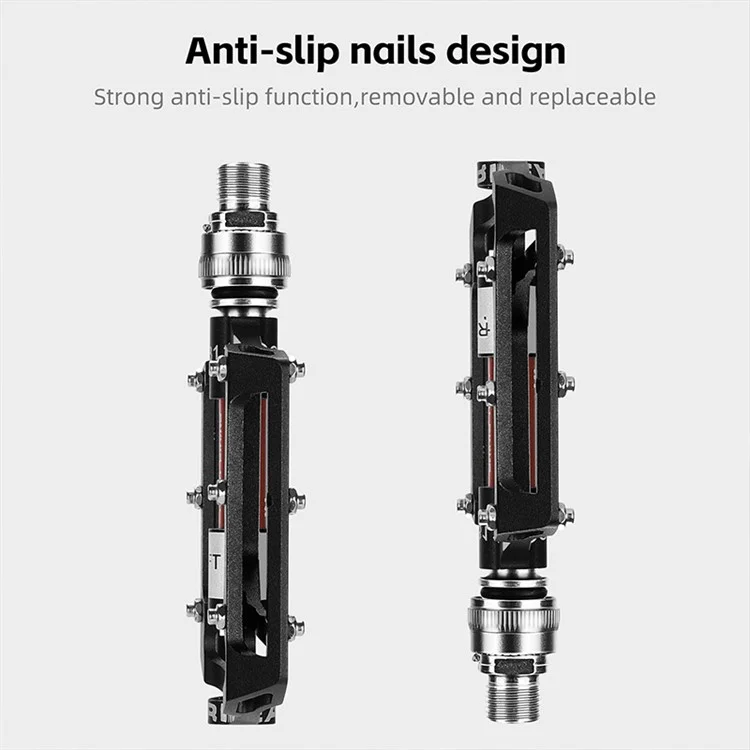 WEST BIKING YP0802121 1 Pair Aluminum Alloy Quick Release 3 Bearing Bicycle Pedal - Black