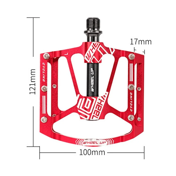 WHEEL UP 311 CNC Aleación de Aluminio Bicicleta Pedales Ciclismo Sellado Rodamiento Pedales Antideslizantes MTB Pedales de Bicicleta - Negro