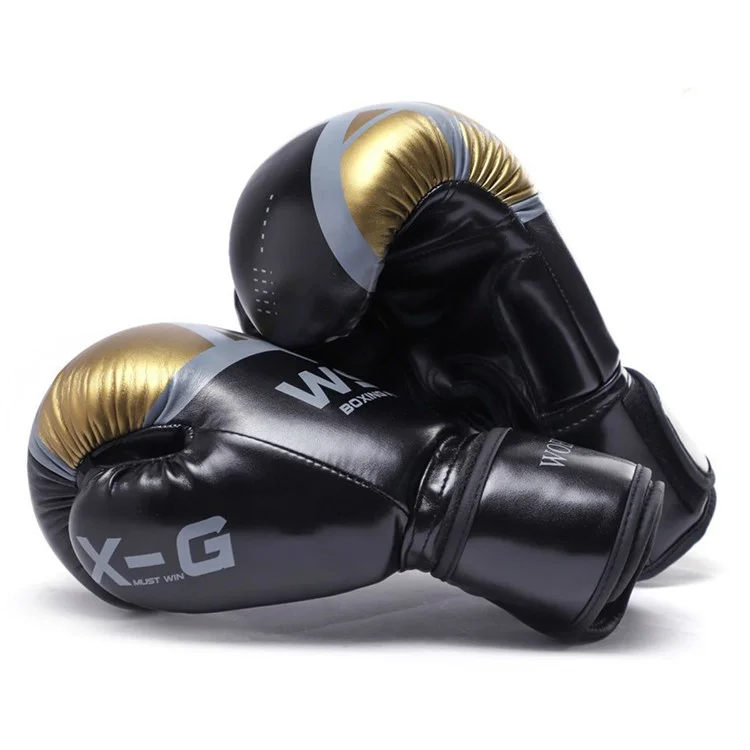 Wosweir Bo0027 1 Paire 4 oz Gants de Formation de Boxe de Combat Gants Pour Les Enfants de 3 à 5 Ans - Noir / or
