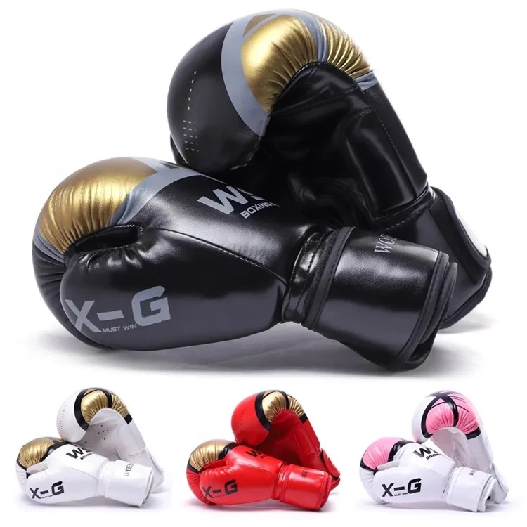 Wosweir Bo0027 1 Paire 4 oz Gants de Formation de Boxe de Combat Gants Pour Les Enfants de 3 à 5 Ans - Noir / or