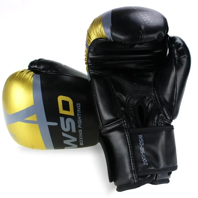 Wosweir Bo0027 1 Paire 4 oz Gants de Formation de Boxe de Combat Gants Pour Les Enfants de 3 à 5 Ans - Noir / or