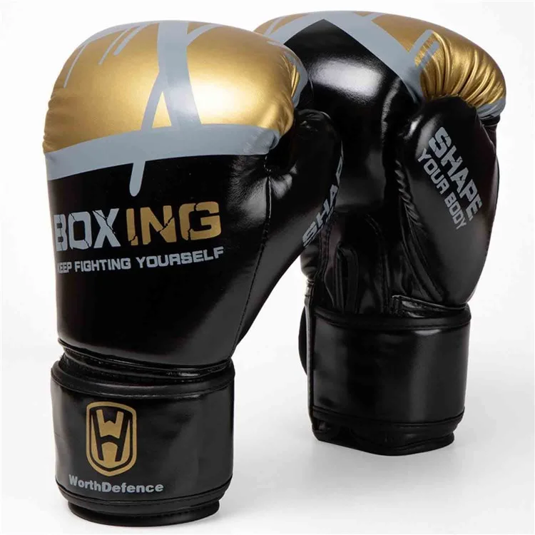 Wosweir Ha0189 1 Paire 8oz Gants de Boxe Gants de Kickboxing Gants Pour Les Adolescents Âgés de 12 à 15 Ans - Noir / or