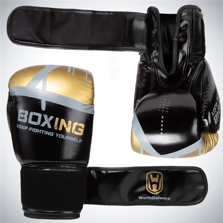 WOSWEIR HA0189 1 Pair 10oz Boxing Gloves Kickboxing Training Gloves for Adult Women - White / Pink