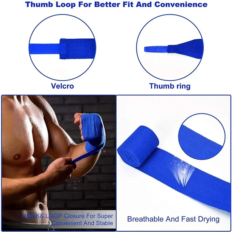 Wosweir HA0191 2pcs 3m Boxing Hand Wrap - Rot