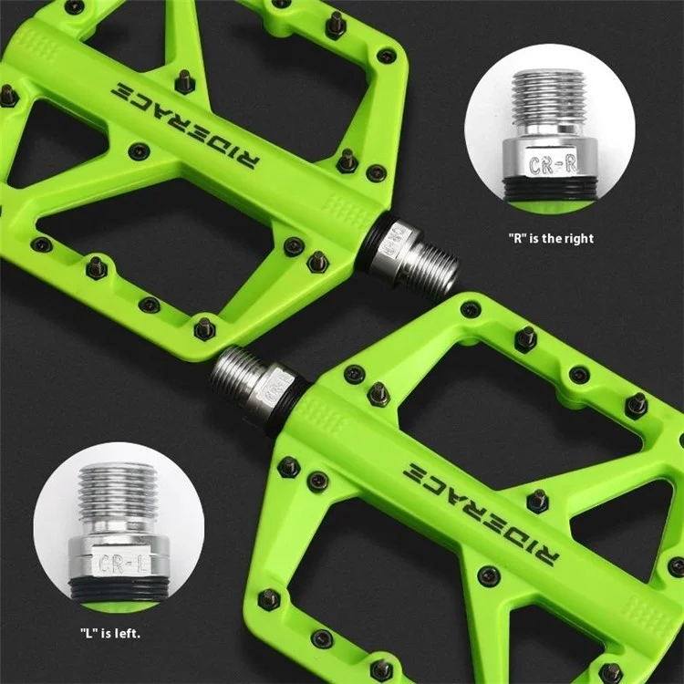 Riderace RR9378 Pédales de Vélo Scellées Pédales de Vélo en Nylon Haute Résistance Avec Épingles Antidérapantes - Noir