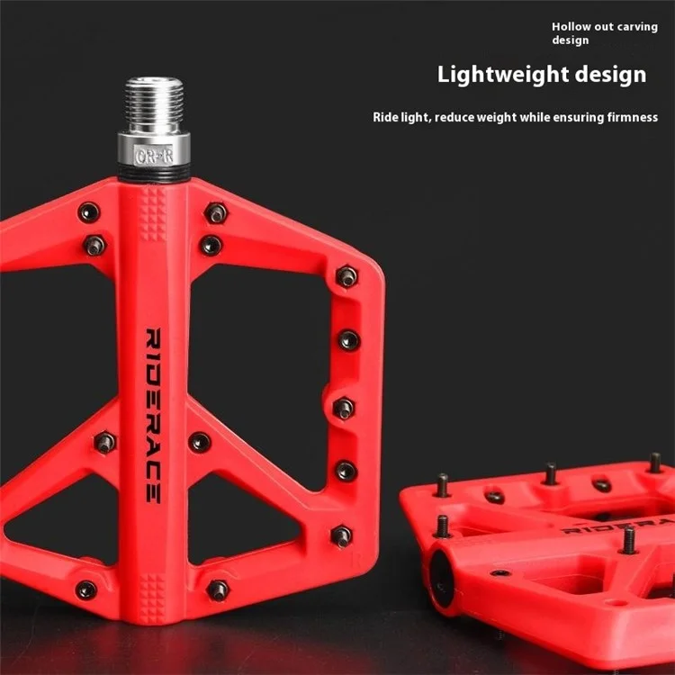 Riderace RR9378 Pédales de Vélo Scellées Pédales de Vélo en Nylon Haute Résistance Avec Épingles Antidérapantes - Noir