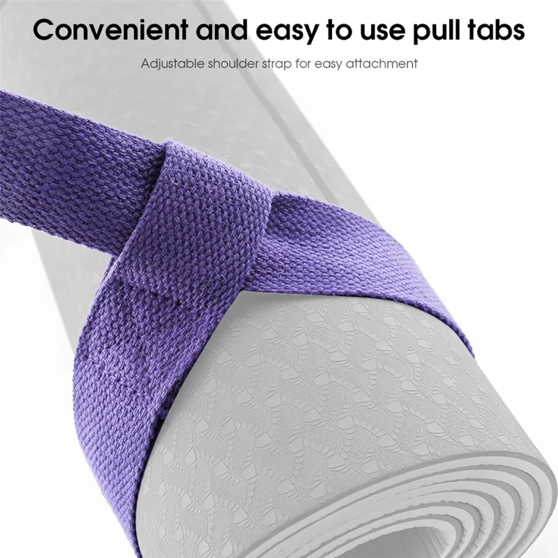 JH8747 Yoga Mat Strap Sling Cotton Adjustable Yoga Pad Carrier, 160x3.8cm - Black