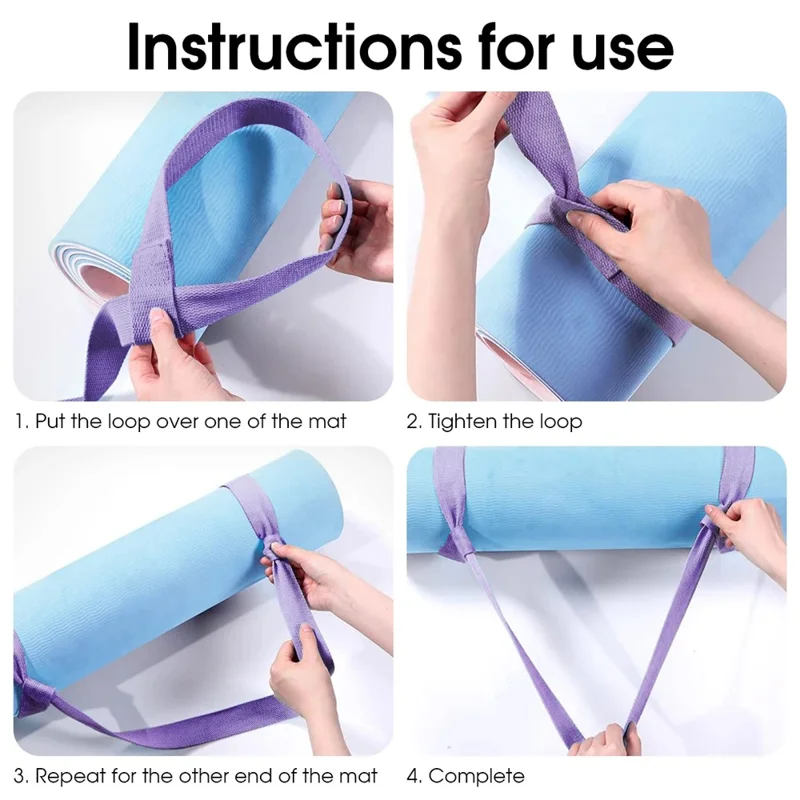 JH8747 Yoga Mat Strap Sling Cotton Adjustable Yoga Pad Carrier, 160x3.8cm - Black