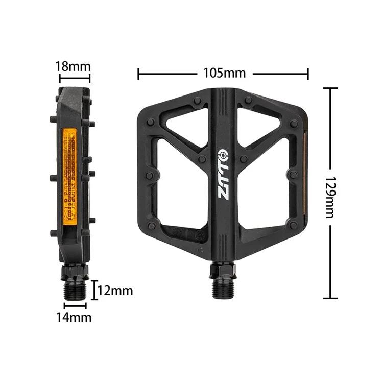 ZTTO C579A 1 Paar Mountainbike-Pedale Nylonfaser Breite Plattform Rutschfest Doppellager Fahrradpedale
