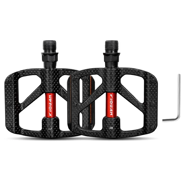 YIQUAN 10EE0065 Aluminum Alloy Anti Slip Double DU Bearing Bicycle Pedals for Mountain Road Bike