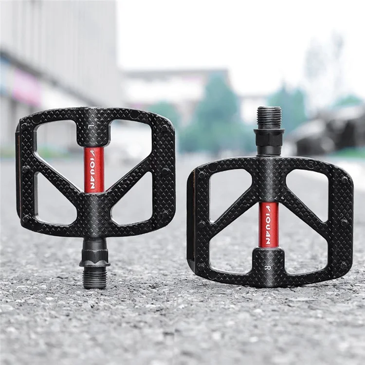 YIQUAN 10EE0065 Aluminum Alloy Anti Slip Double DU Bearing Bicycle Pedals for Mountain Road Bike