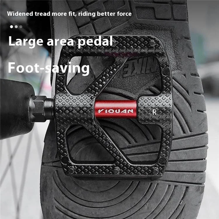 YIQUAN 10EE0065 Aluminum Alloy Anti Slip Double DU Bearing Bicycle Pedals for Mountain Road Bike