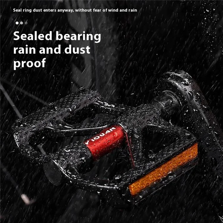 YIQUAN 10EE0065 Aluminum Alloy Anti Slip Double DU Bearing Bicycle Pedals for Mountain Road Bike