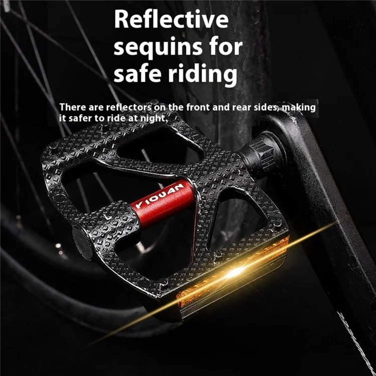 YIQUAN 10EE0065 Aluminum Alloy Anti Slip Double DU Bearing Bicycle Pedals for Mountain Road Bike