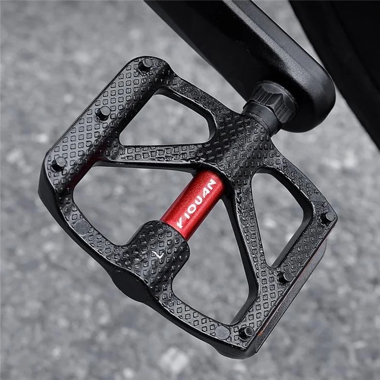 YIQUAN 10EE0065 Aluminum Alloy Anti Slip Double DU Bearing Bicycle Pedals for Mountain Road Bike