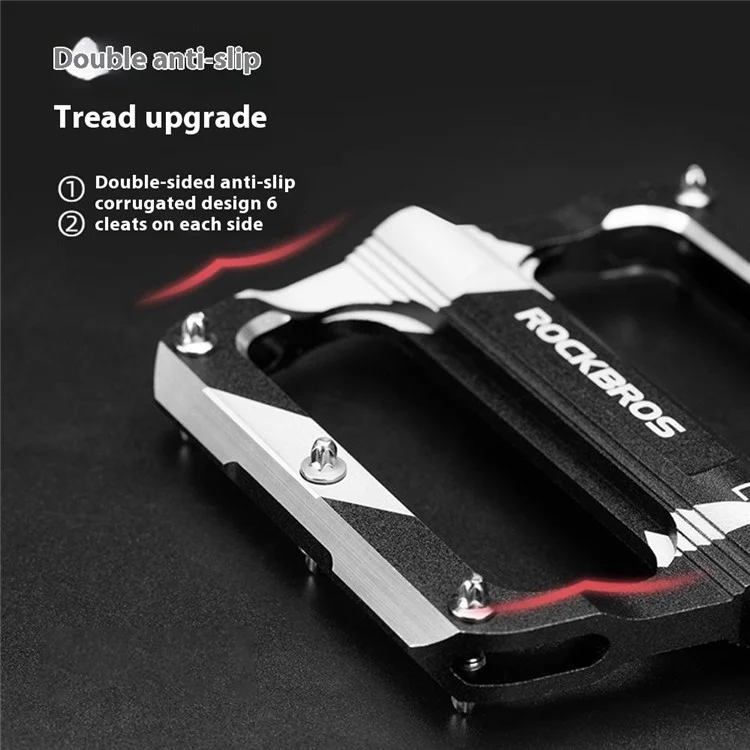 ROCKBROS K306 1 Pair Mountain Bike Pedals Sealed Bearing Anti Slip Cycling Pedals for Road Bicycle - Black