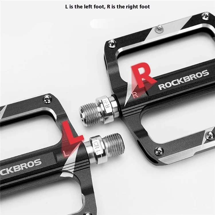 ROCKBROS K306 1 Pair Mountain Bike Pedals Sealed Bearing Anti Slip Cycling Pedals for Road Bicycle - Black