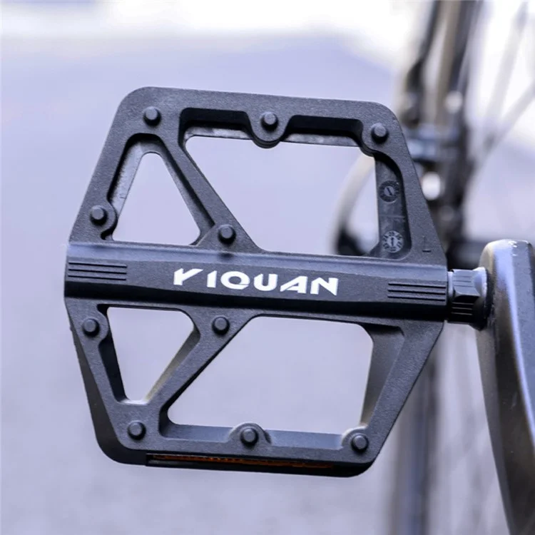 YIQUAN 10EE0052 1 Pair Mountain Bike Nylon Pedals Road MTB Bike MTB Anti Slip Bearing Cycling Foot Pedal - Black