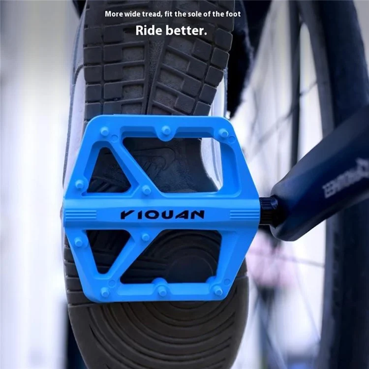 YIQUAN 10EE0052 1 Pair Mountain Bike Nylon Pedals Road MTB Bike MTB Anti Slip Bearing Cycling Foot Pedal - Black