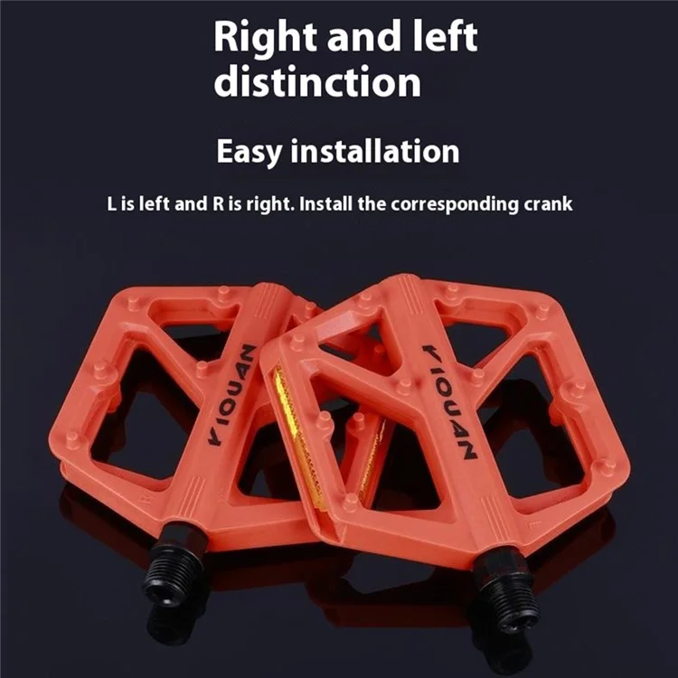 YIQUAN 10EE0052 1 Pair Mountain Bike Nylon Pedals Road MTB Bike MTB Anti Slip Bearing Cycling Foot Pedal - Black