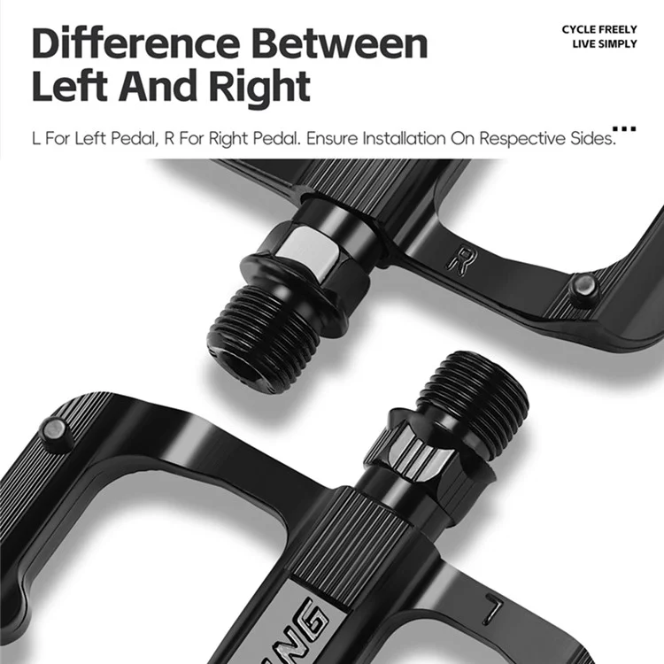 WEST BIKING YP0802126 1 Pair Bike Pedals Triple Bearing Aluminum Alloy MTB Bicycle Foot Pedals