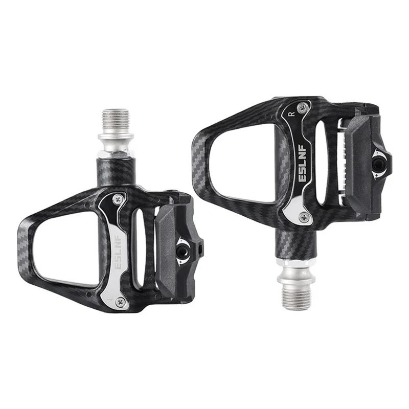ESLNF 10EE0031 Pedales de Bicicleta de Montaña Autorretención con Textura de Fibra de Carbono y Aleación de Aluminio