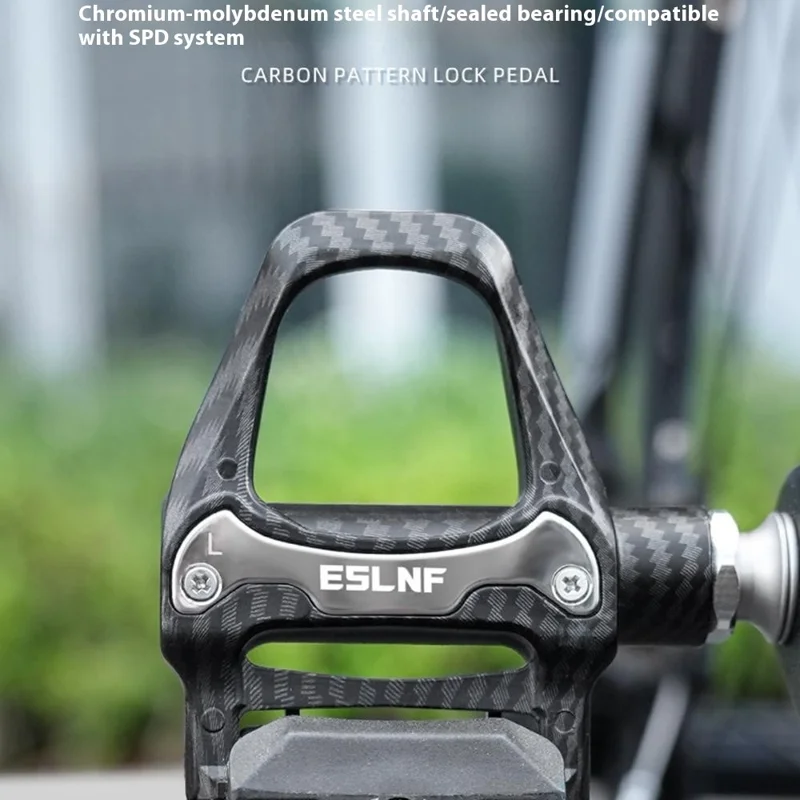 ESLNF 10EE0031 Pedales de Bicicleta de Montaña Autorretención con Textura de Fibra de Carbono y Aleación de Aluminio