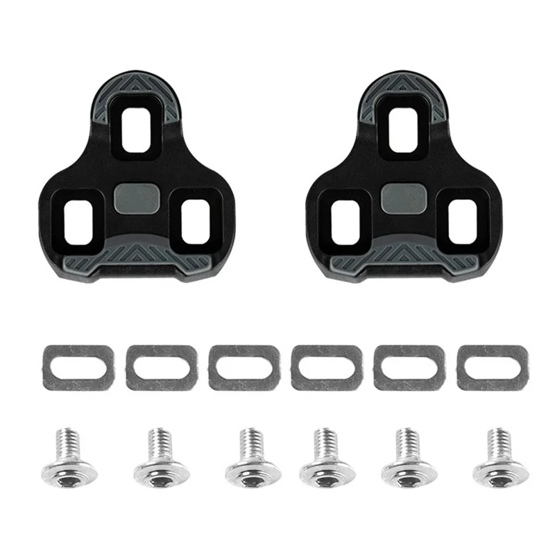 10EE0038 1 Paar Fahrrad Anti-Rutsch TPU Schuhplatten für Mountainbike / Rennrad Universal Pedalplatten - Schwarz