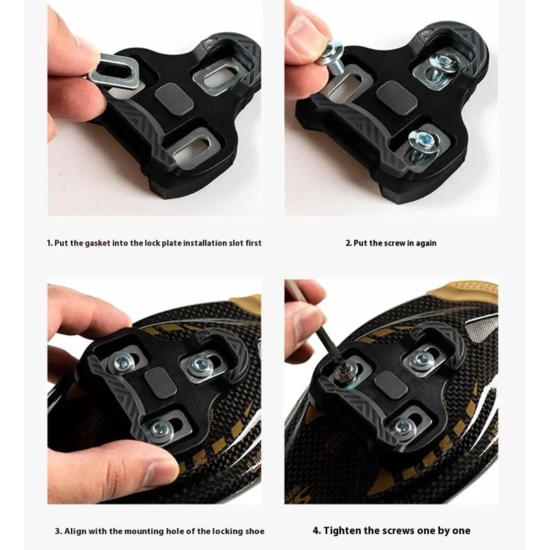 10EE0038 1 Paar Fahrrad Anti-Rutsch TPU Schuhplatten für Mountainbike / Rennrad Universal Pedalplatten - Schwarz