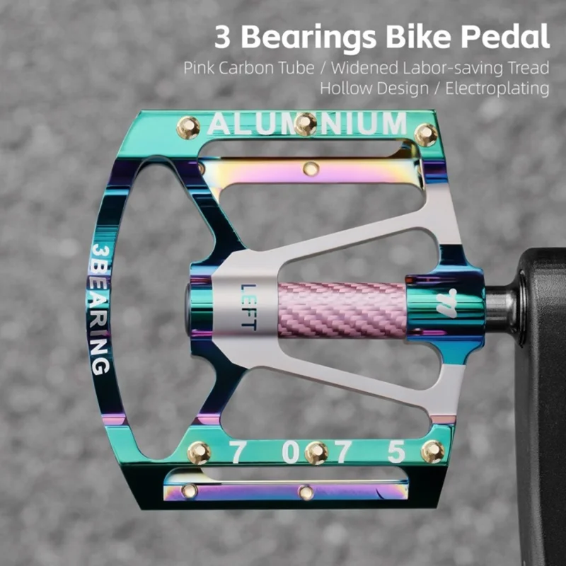 WEST BIKING 1 Paire de Pédales de Vélo de Route de Montagne en Alliage d'Aluminium avec Triple Roulement Électroplaqué - Vert