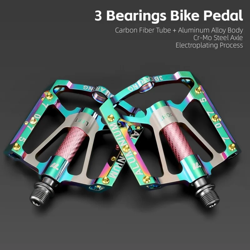 WEST BIKING 1 Paire de Pédales de Vélo de Route de Montagne en Alliage d'Aluminium avec Triple Roulement Électroplaqué - Vert