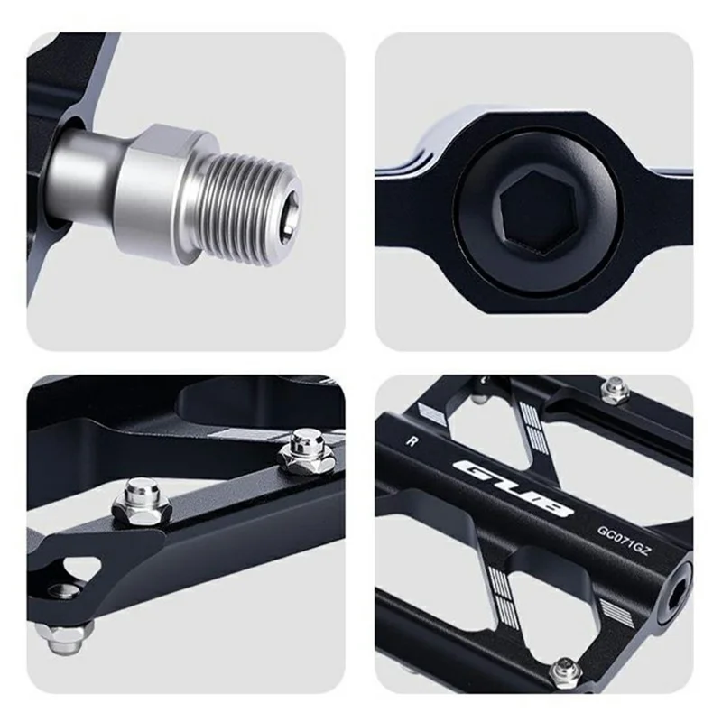 GUB GC071 GZ 1 paar pedalen van aluminiumlegering met antislip en drie lagers, inclusief inbussleutel voor mountainbike / racefiets - groen