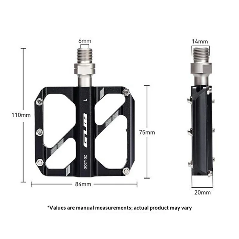 GUB GC071 GZ 1 paar pedalen van aluminiumlegering met antislip en drie lagers, inclusief inbussleutel voor mountainbike / racefiets - groen
