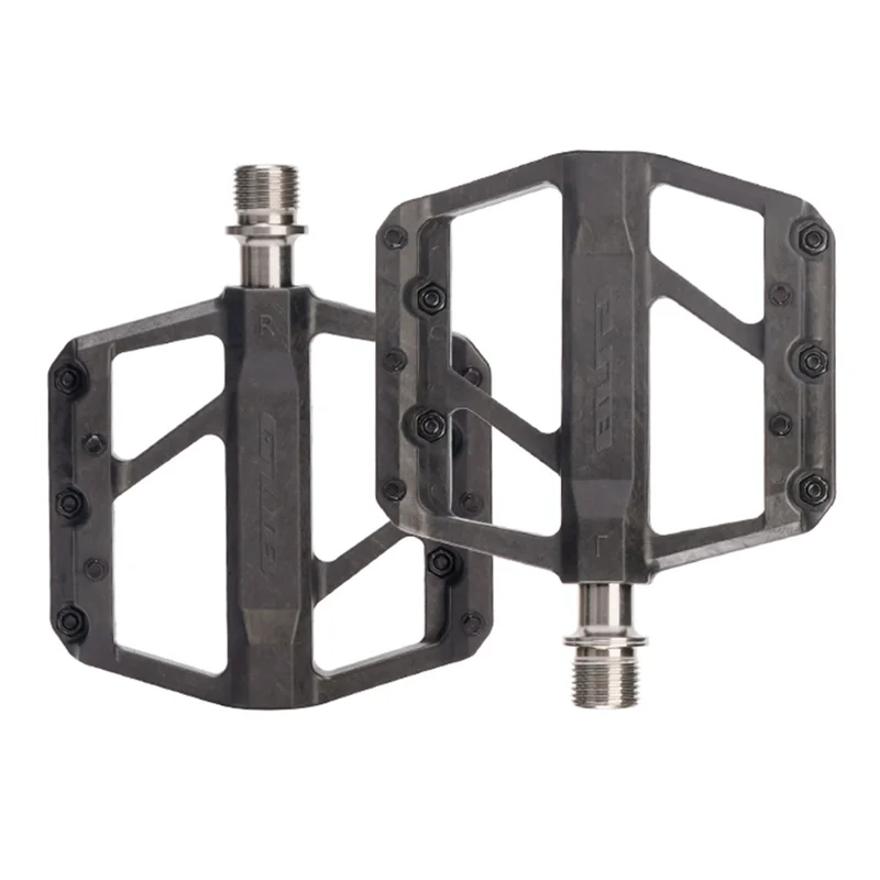 Pédales de vélo GUB GC072 avec axe en titane, composées de fibres de carbone, pour VTT/vélo de route, avec triple roulement étanche pour l'extérieur