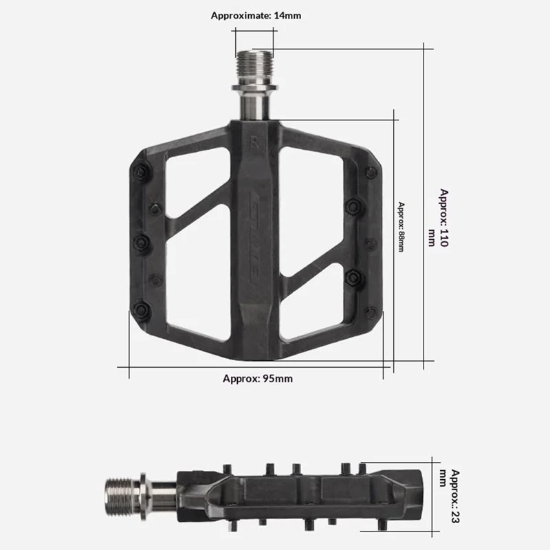 Pédales de vélo GUB GC072 avec axe en titane, composées de fibres de carbone, pour VTT/vélo de route, avec triple roulement étanche pour l'extérieur