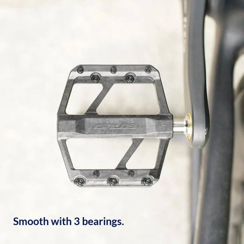 Pédales de vélo GUB GC072 avec axe en titane, composées de fibres de carbone, pour VTT/vélo de route, avec triple roulement étanche pour l'extérieur