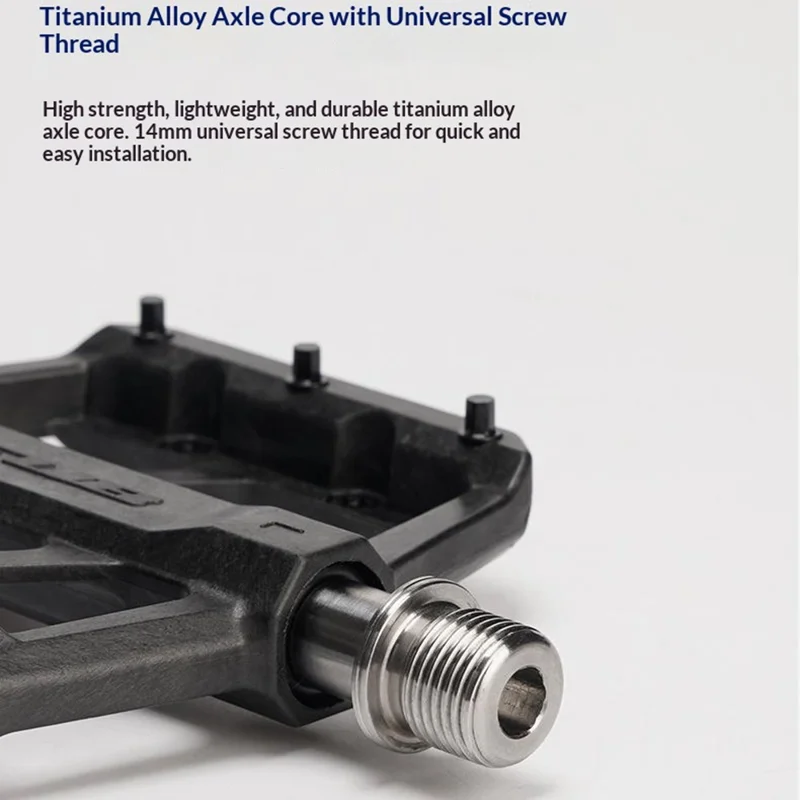 Pédales de vélo GUB GC072 avec axe en titane, composées de fibres de carbone, pour VTT/vélo de route, avec triple roulement étanche pour l'extérieur