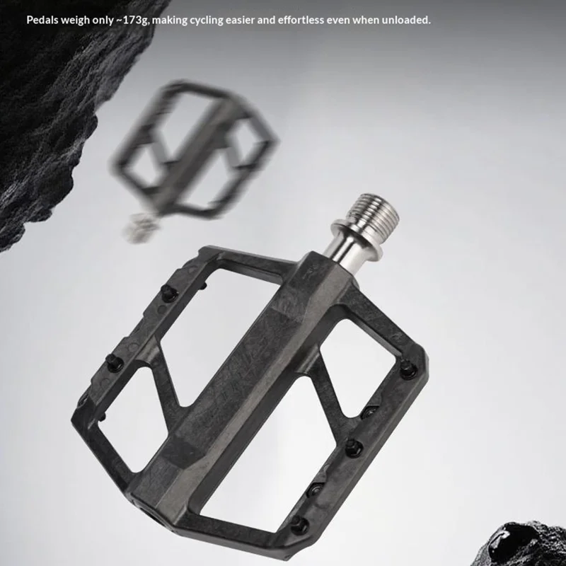 Pédales de vélo GUB GC072 avec axe en titane, composées de fibres de carbone, pour VTT/vélo de route, avec triple roulement étanche pour l'extérieur