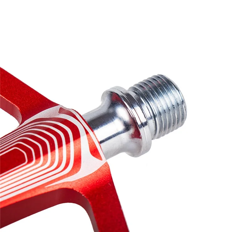 ENLEE 1 Par N16 Alea de Aluminum Pedales de Rodamiento de Cara Ancha Pedal de Bicicleta Ligera Accesorios Para Bicicletas - Rojo