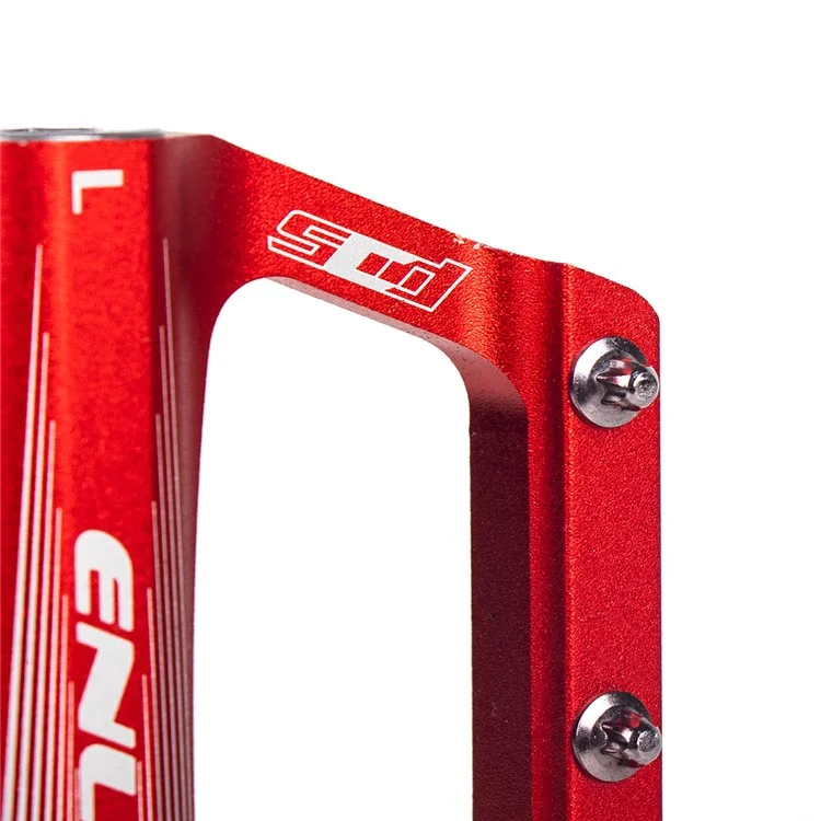 ENLEE 1 Par N16 Alea de Aluminum Pedales de Rodamiento de Cara Ancha Pedal de Bicicleta Ligera Accesorios Para Bicicletas - Rojo