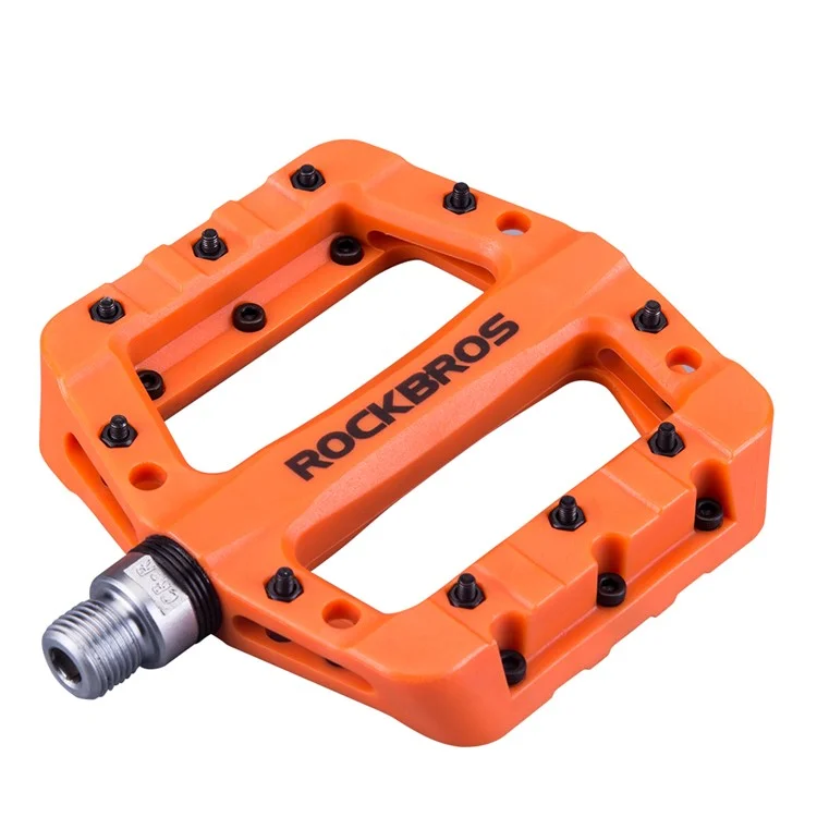 Pédales MTB Rockbros 2017-12C Pédales de Vtt de Vtt Pédales de Plate-forme de Bicycle en Fibre de Nylon Léger Pour BMX MTB 9/16 " - Orange