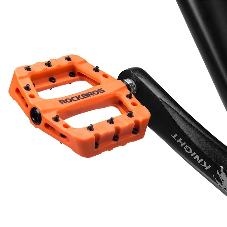 Pédales MTB Rockbros 2017-12C Pédales de Vtt de Vtt Pédales de Plate-forme de Bicycle en Fibre de Nylon Léger Pour BMX MTB 9/16 " - Orange