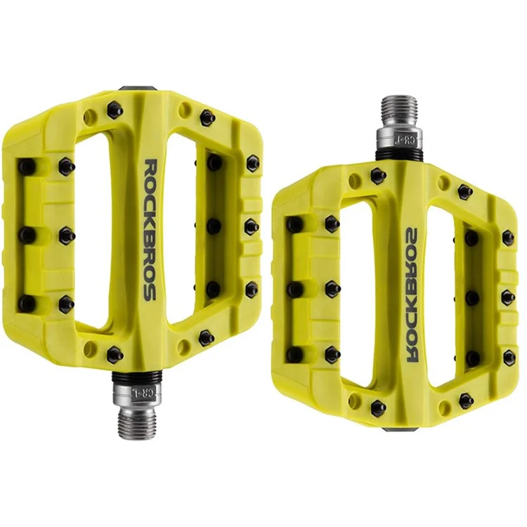 ROCKBROS 2017-12C MTB Pedals Mountain Bike Pedals Lightweight Nylon Fiber Bicycle Platform Pedals for BMX MTB 9/16" - Green