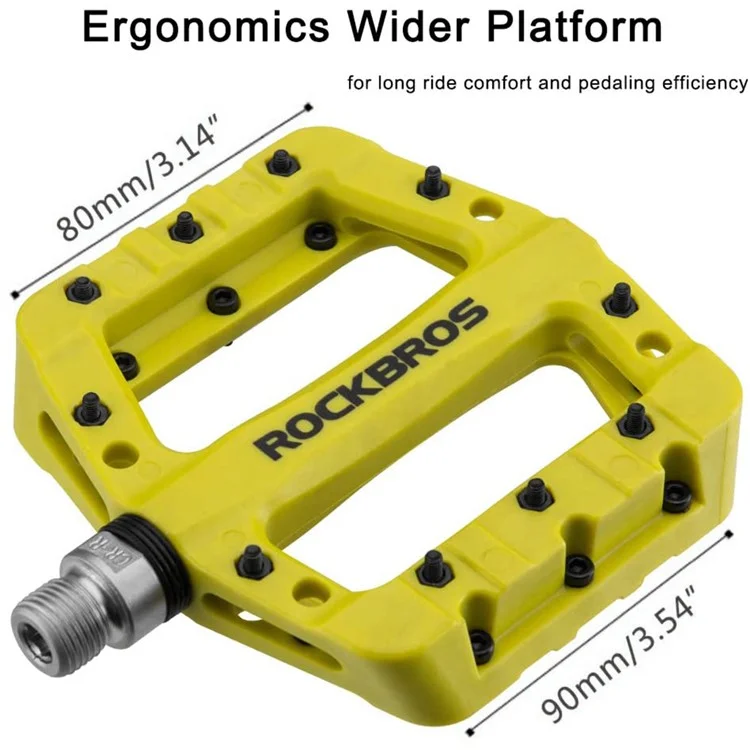 Rockbros 2017-12c MTB Pedale Mountainbike Pedale Leichte Nylonfaserradplattform Pedale Für BMX MTB 9/16 " - Grün