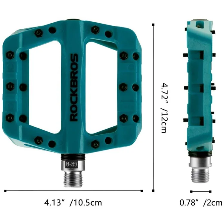 Rockbros 2017-12c MTB Pedals Mountain Bike Pedals Lightweight Nylon Bicycle Platform Piattal - Blu