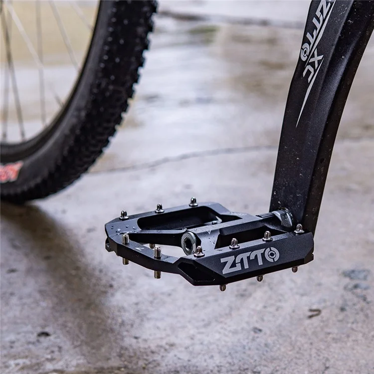ZTTO JT01 1 Paio di Pedali Piatti in Lega di Alluminio per MTB da 12 mm - Nero