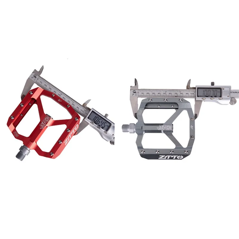 ZTTO JT01 1 Pair MTB Bike Aluminum Alloy 12mm Axle Flat Pedal Bicycle Lightweight Bearing Pedals - Red