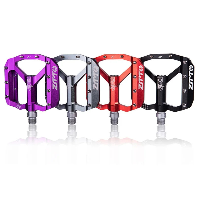 ZTTO JT01 1 Pair MTB Bike Aluminum Alloy 12mm Axle Flat Pedal Bicycle Lightweight Bearing Pedals - Red