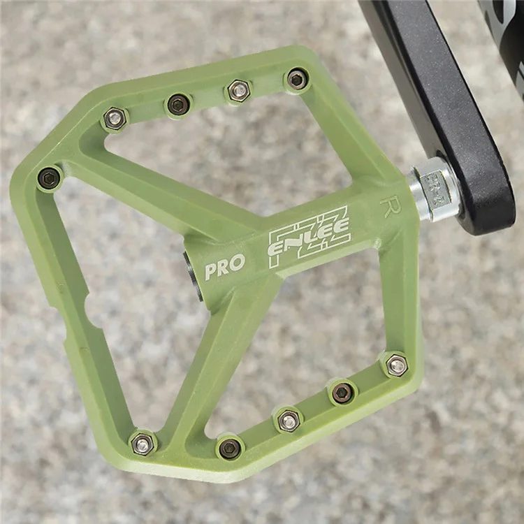 Enlee F228-pro um Par de Nylon Rolando o Rolamento de Rolamento Bicycle Pedal MTB Acessórios de Ciclismo - Verde